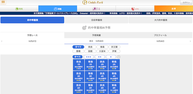 オッズパーク　競輪　AI予想