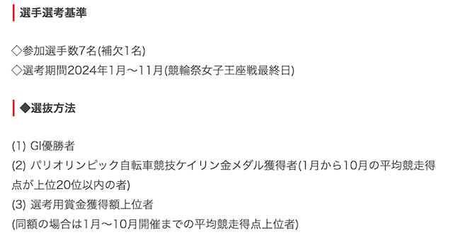 ガールズグランプリ2024　選考基準